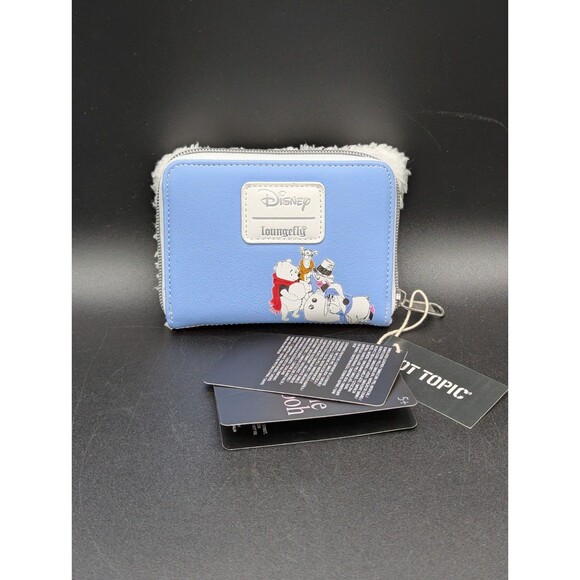 Loungefly Disney Winnie the Pooh Fuzzy Furry Snowman Zip Around Wallet New - Picture 2 of 4